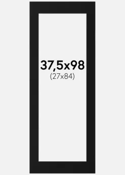 Passepartout Sort Standard (Hvid kerne) 37,5x98 cm (27x84)