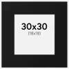 Passepartout Sort Standard (Hvid kerne) 30x30 cm (18x18)
