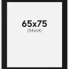 Passepartout Sort Standard (Hvid kerne) 65x75 cm (54x64)