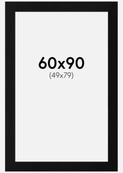 Passepartout Sort Standard (Hvid Kerne) 60x90 cm (49x79)