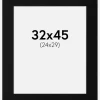 Passepartout Sort Standard (Hvid Kerne) 32x45 cm (24x29)