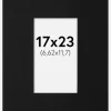 Passepartout Sort Standard (Hvid kerne) 17x23 cm (6,62x11,7)