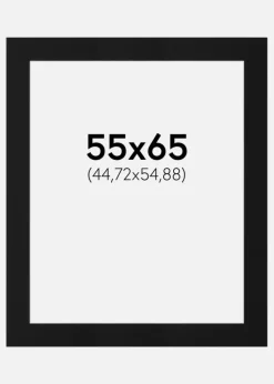 Passepartout Sort Standard (Hvid kerne) 55x65 cm (44,72x54,88)