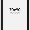 Passepartout Sort Standard (Hvid kerne) 70x90 cm (59,96x77,74)