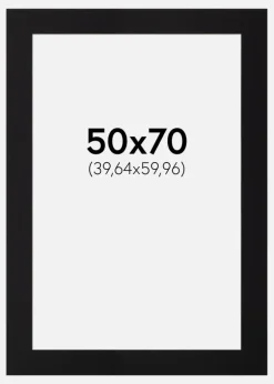 Passepartout Sort Standard (Hvid Kerne) 50x70 cm (39,64x59,96)