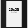 Passepartout Sort Standard (Hvid kerne) 25x35 cm (14x24)