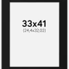 Passepartout Sort Standard (Hvid kerne) 33x41 cm (24,4x32,02)