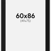 Passepartout Sort Standard (Hvid kerne) 60x86 cm (49x75)
