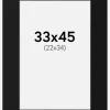 Passepartout Sort Standard (Hvid kerne) 33x45 cm (22x34)