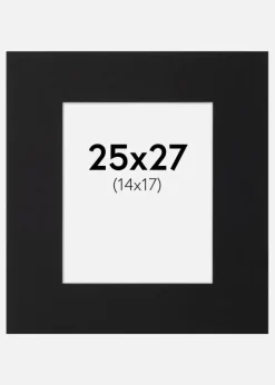 Passepartout Sort Standard (Hvid kerne) 25x27 cm (14x17)