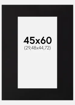 Passepartout Sort Standard (Hvid Kerne) 45x60 cm (29,48x44,72)