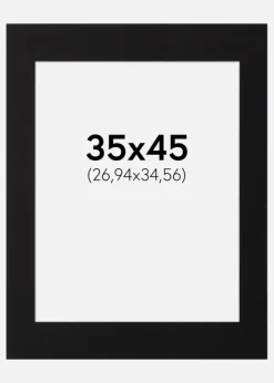 Passepartout Sort Standard (Hvid Kerne) 35x45 cm (26,94x34,56)