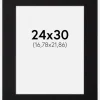Passepartout Sort Standard (Hvid Kerne) 24x30 cm (16,78x21,86)