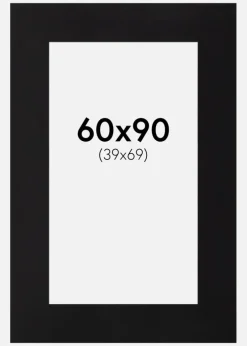 Passepartout Sort Standard (Hvid Kerne) 60x90 cm (39x69)