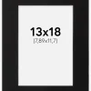 Passepartout Sort Standard (Hvid Kerne) 13x18 cm (7,89x11,7)