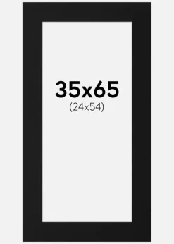 Passepartout Sort Standard (Hvid kerne) 35x65 cm (24x54)