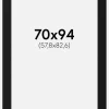 Passepartout Sort Standard (Hvid kerne) 70x94 cm (57,8x82,6)