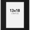 Passepartout Sort Standard (Hvid kerne) 13x18 cm (7,8x11,5)