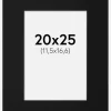 Passepartout Sort Standard (Hvid kerne) 20x25 cm (11,5x16,6)