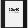 Passepartout Sort Standard (Hvid Kerne) 30x40 cm (19,32x29,48)