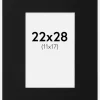 Passepartout Sort Standard (Hvid kerne) 22x28 cm (11x17)