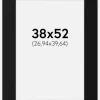 Passepartout Sort Standard (Hvid kerne) 38x52 cm (26,94x39,64)
