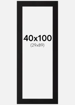 Passepartout Sort Standard (Hvid Kerne) 40x100 cm (29x89)