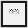 Passepartout Sort Standard (Hvid kerne) 55x55 cm (44,72x44,72)