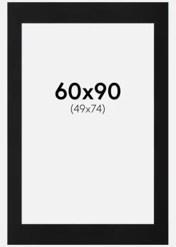 Passepartout Sort Standard (Hvid Kerne) 60x90 cm (49x74)