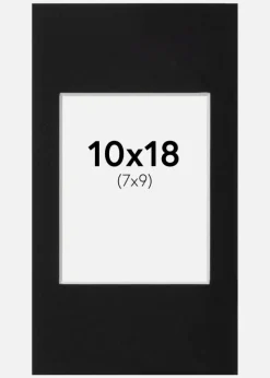 Passepartout Sort Standard (Hvid kerne) 10x18 cm (7x9)