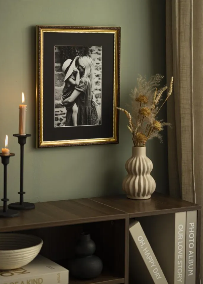 Passepartout Sort Standard (Hvid kerne) 10x18 cm (7x9)