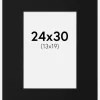 Passepartout Sort Standard (Hvid kerne) 24x30 cm (13x19)