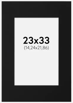 Passepartout Sort Standard (Hvid kerne) 23x33 cm (14,24x21,86)