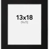 Passepartout Sort Standard (Hvid Kerne) 13x18 cm (9x11)