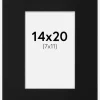 Passepartout Sort Standard (Hvid kerne) 14x20 cm (7x11)