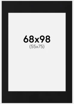 Passepartout Sort Standard (Hvid kerne) 68x98 cm (55x75)
