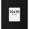 Passepartout Sort Standard (Hvid kerne) 20x30 cm (8x10)