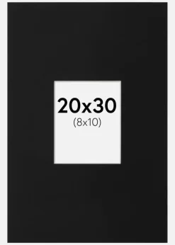 Passepartout Sort Standard (Hvid kerne) 20x30 cm (8x10)