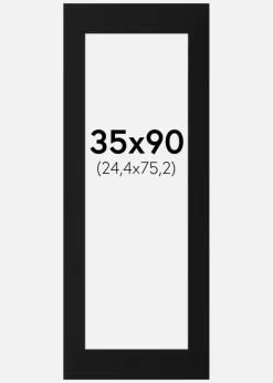 Passepartout Sort Standard (Hvid kerne) 35x90 cm (24,4x75,2)