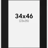 Passepartout Sort Standard (Hvid kerne) 34x46 cm (23x35)