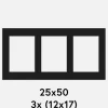 Passepartout Sort 25x50 cm - Collage 3 Billeder (12x17 cm)