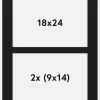 Passepartout Sort 18x24 cm - Collage 2 Billeder (9x14 cm)