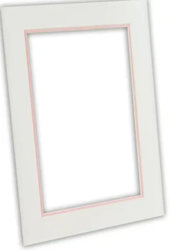 Passepartout To lag- Hvid/Lyserosa - Bestilt efter mål