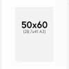 Passepartout XL Standard Hvid (Hvid Kerne) 50x60 cm (28,7x41 - A3)