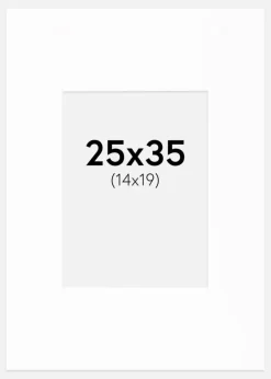 Passepartout XL Standard Hvid (Hvid Kerne) 25x35 cm (14x19)