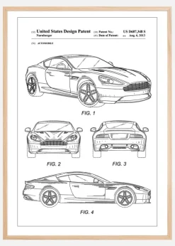 Patent Print - Aston Martin - White Plakat (21x29.7 cm (A4))