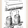 Patent Print - Beer Kegs - White Plakat (21x29.7 cm (A4))