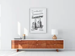 Patent Print - Beer Kegs - White Plakat (21x29.7 cm (A4))