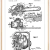 Patent Print - Chain Saw - White Plakat (21x29.7 cm (A4))