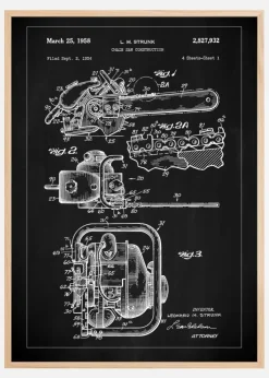 Patent Print - Chain Saw - Black Plakat (21x29.7 cm (A4))